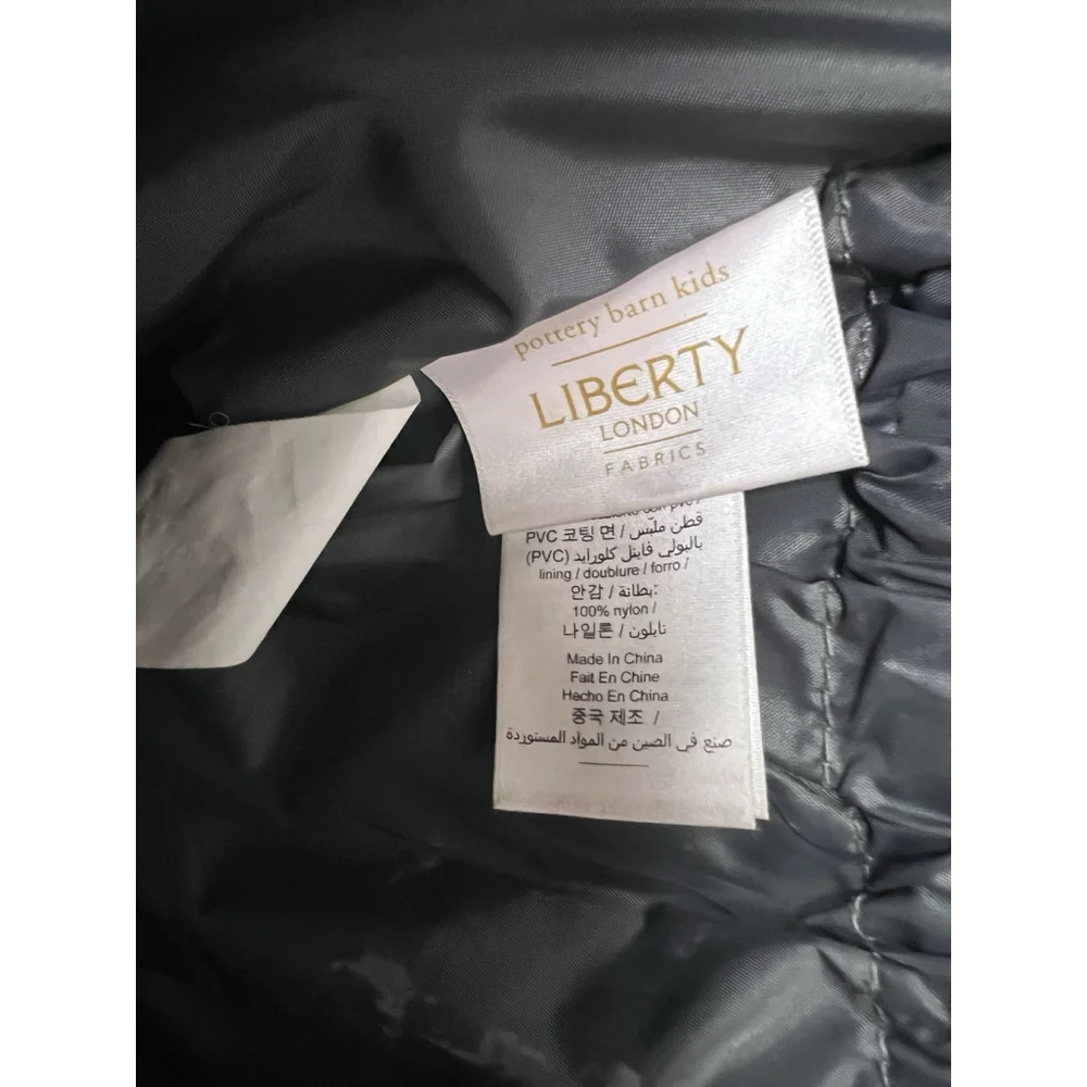 Pottery Barn Kids Liberty London Floral Diaper Bag Tote Gray Pink 16x14.5x7